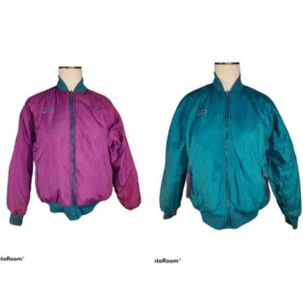 Vintage Columbia Jacket PUFFER COAT Reversible Radial Sleeve WOMEN'S WOMAN'S S - Picture 2 of 16